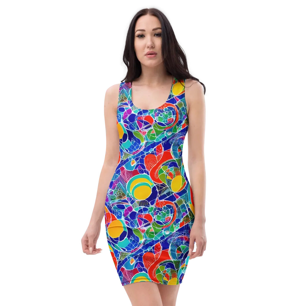Vivid Fragment on Bodycon Dress — Front