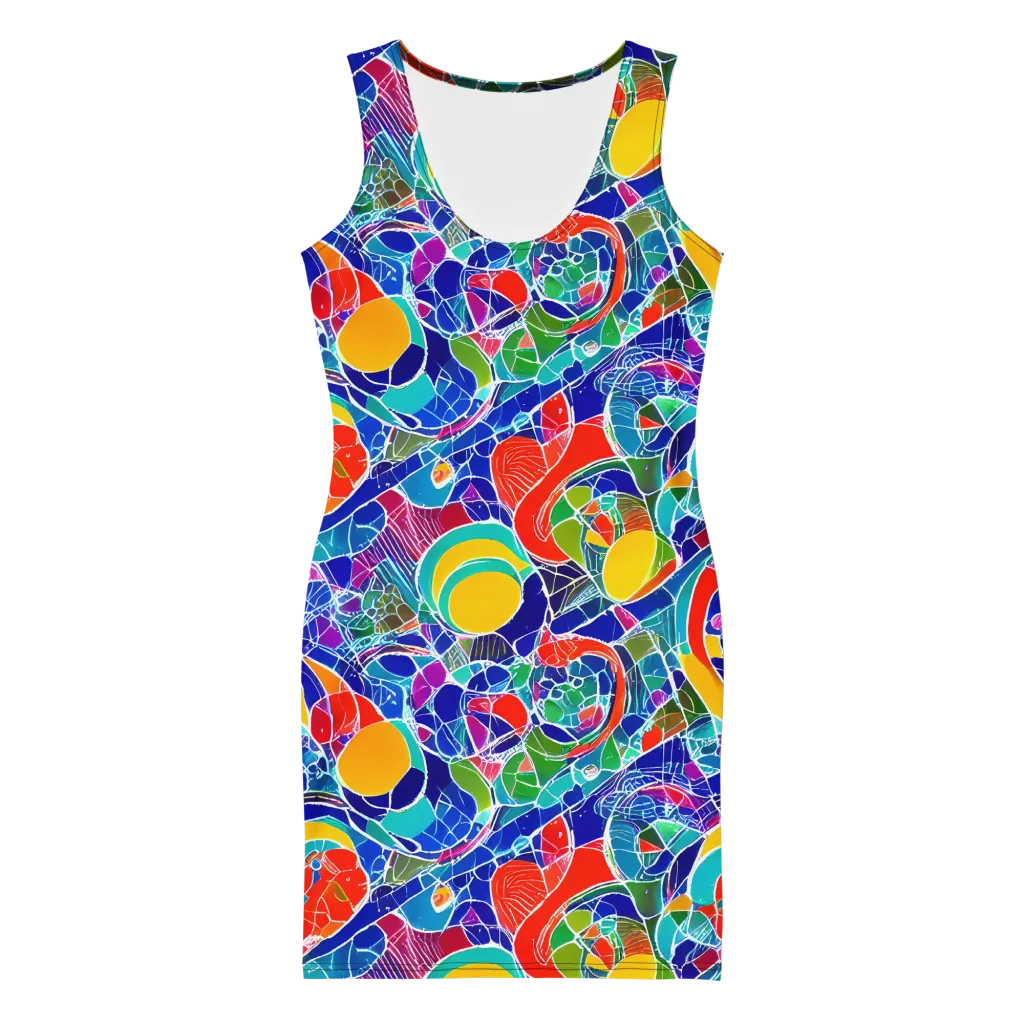 Vivid Fragment on Bodycon Dress — Front