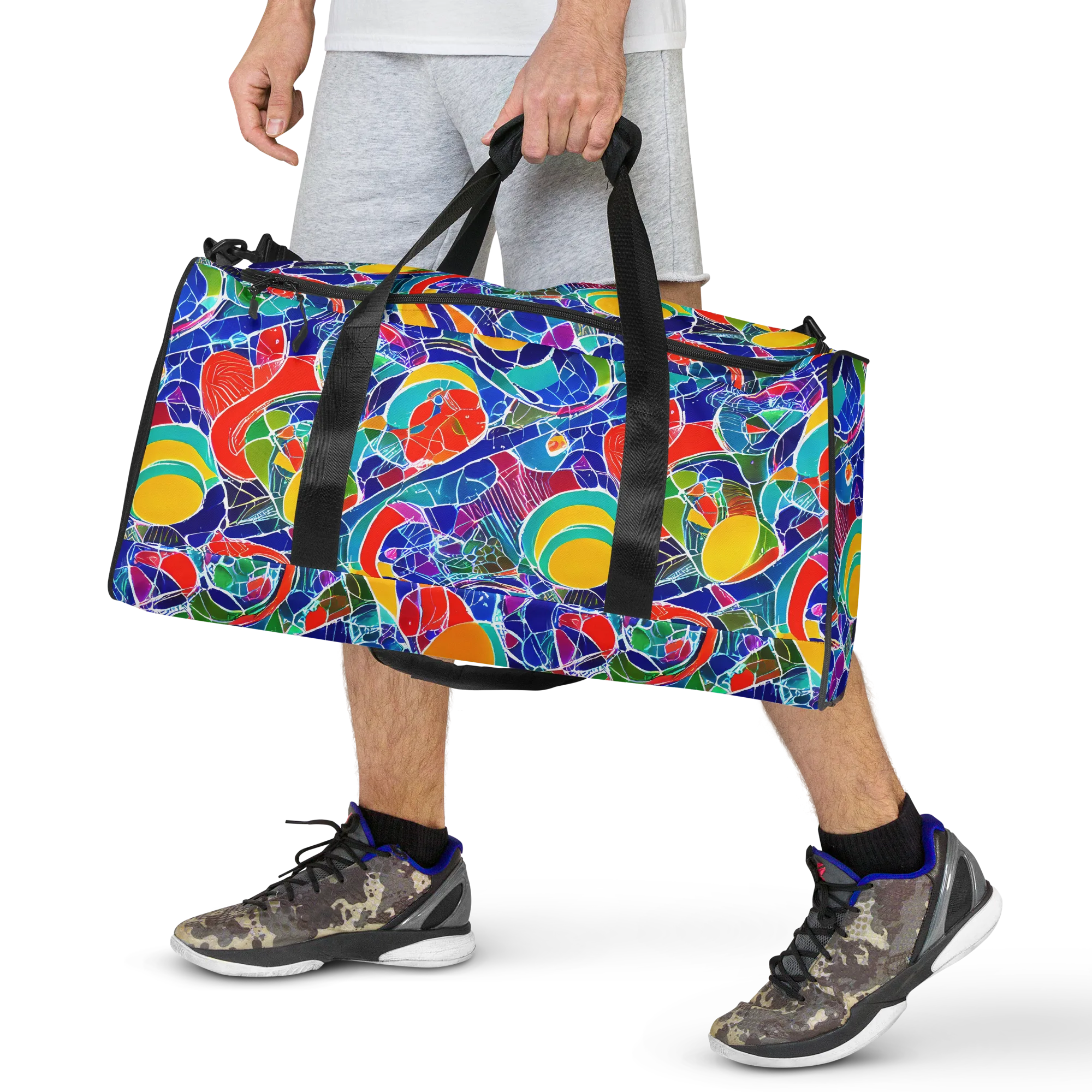 Vivid Fragment on Duffle Bag — Front