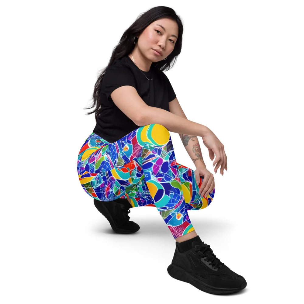 Vivid Fragment on Leggings with Pockets — Right Front