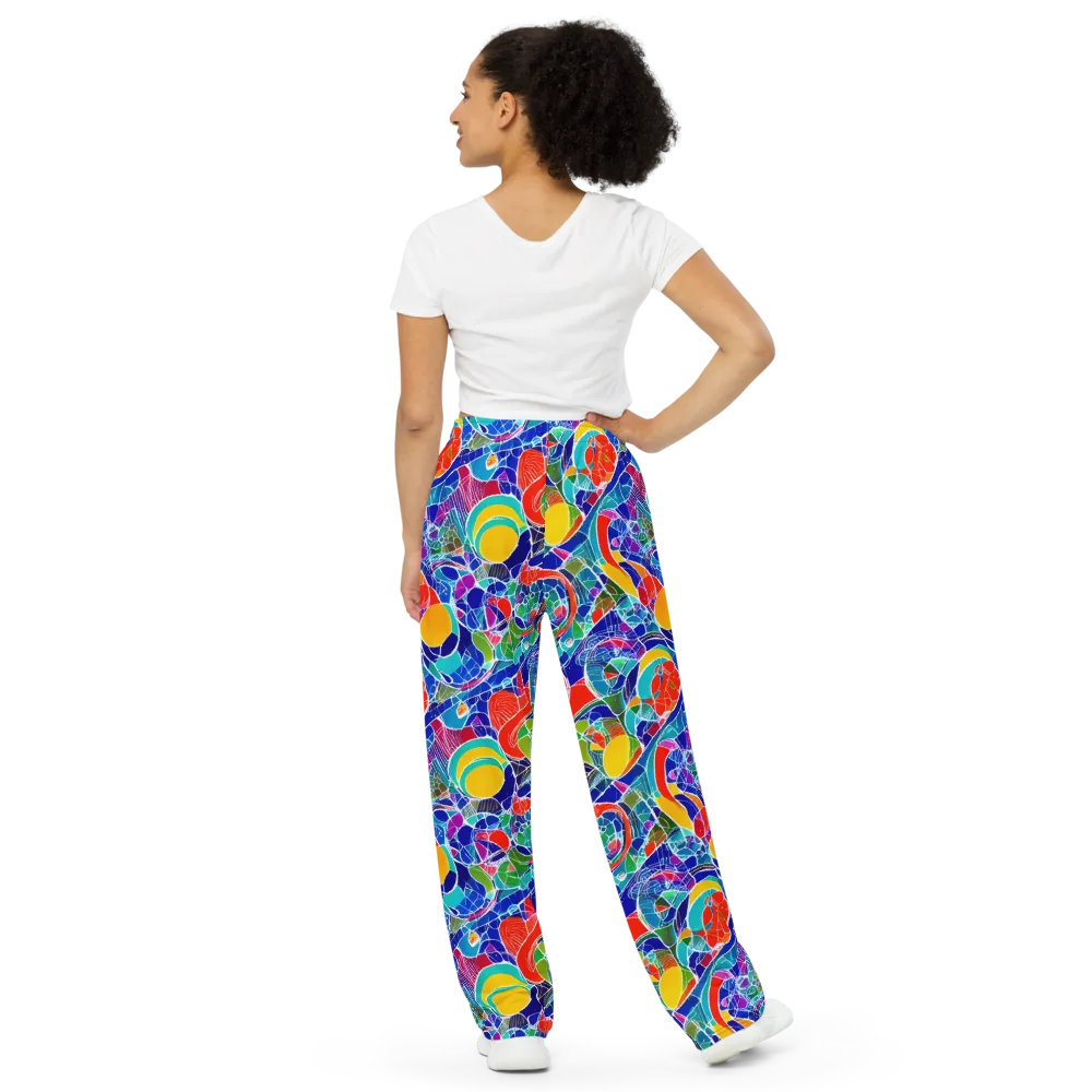 Vivid Fragment on Wide-Leg Pants — Back