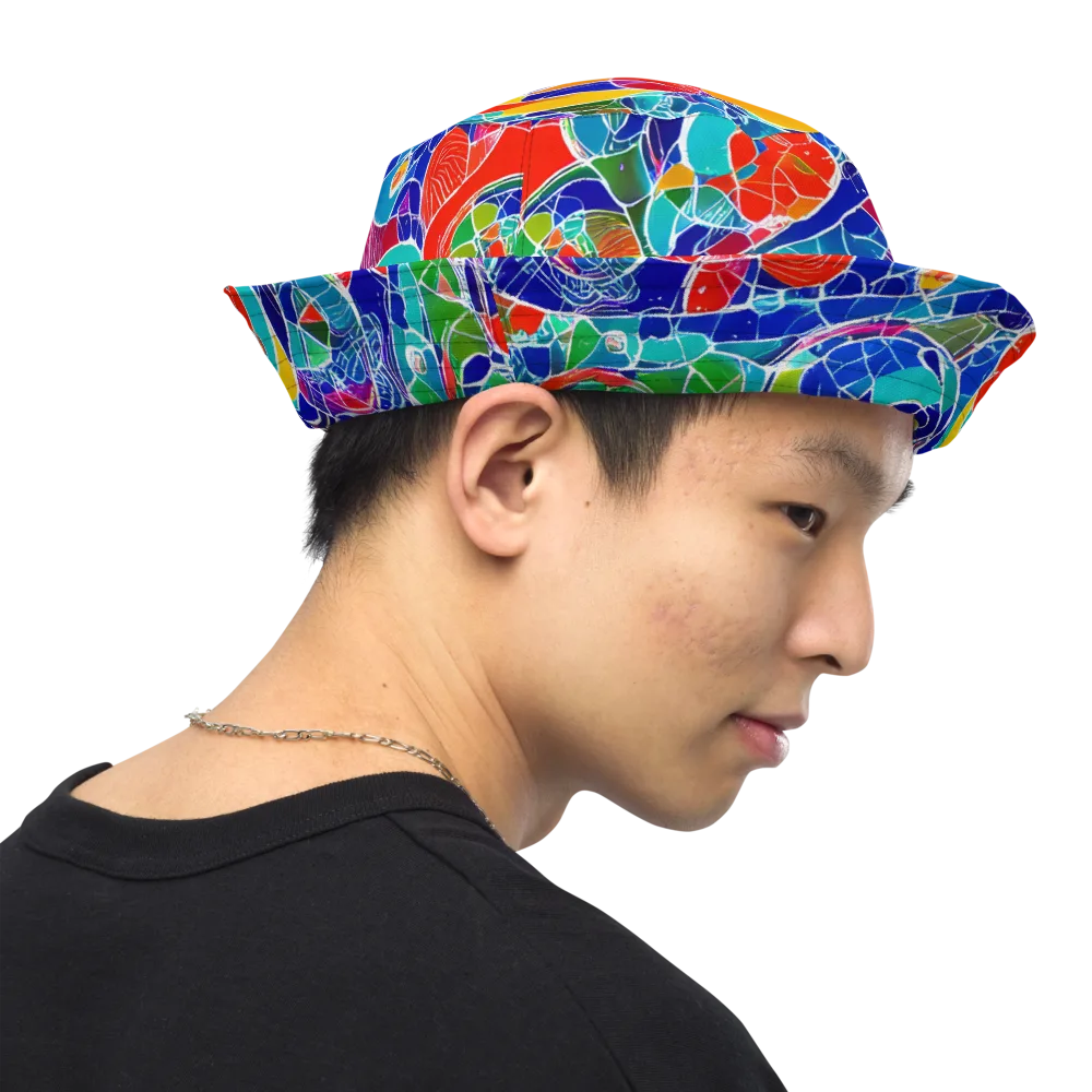 Vivid Fragment on Reversible Bucket Hat — Right Outside
