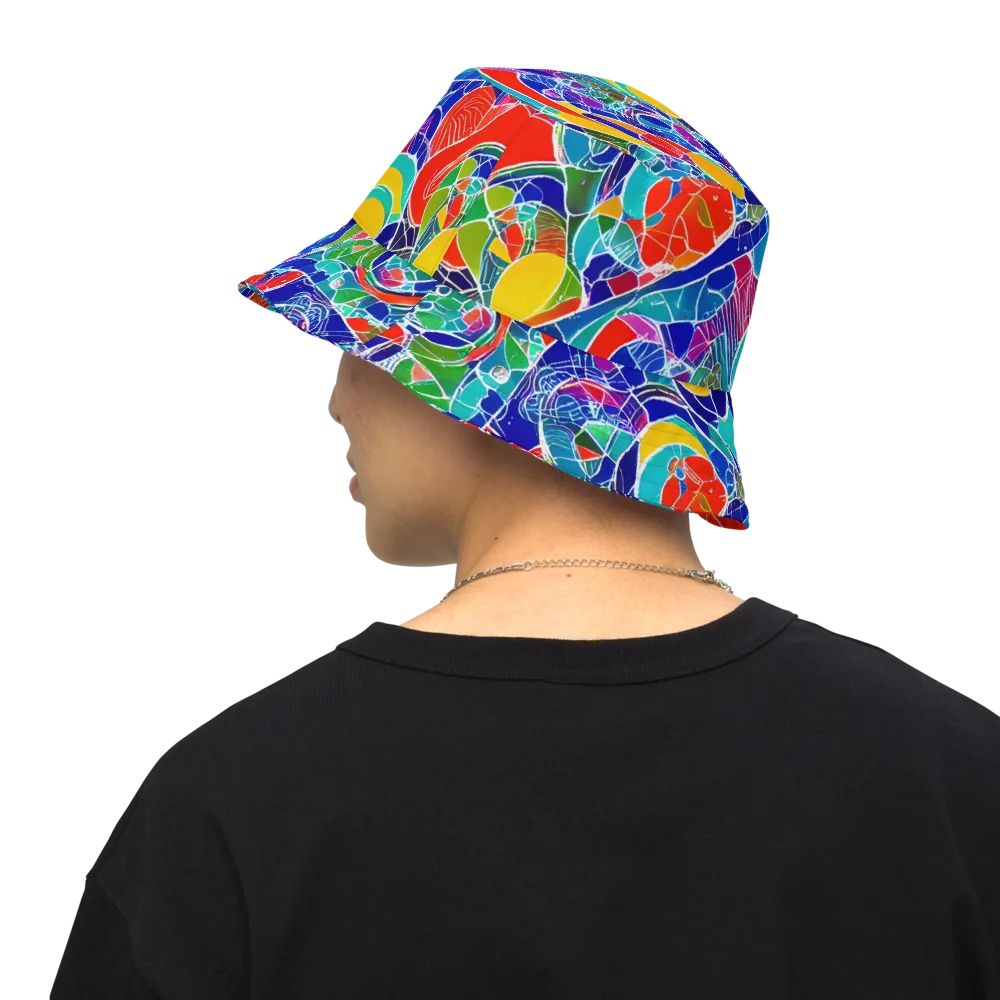 Vivid Fragment on Reversible Bucket Hat — Back Inside