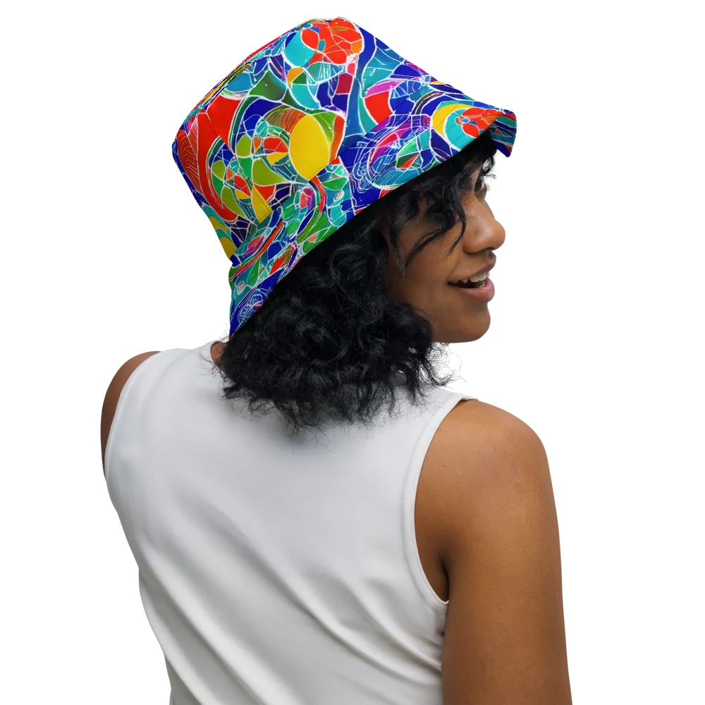 Vivid Fragment on Reversible Bucket Hat — Right Outside