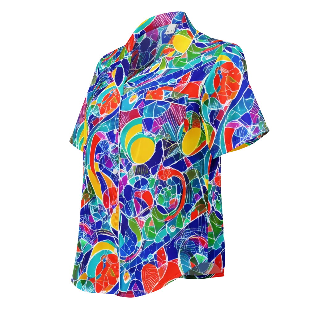Vivid Fragment on Women's Short Sleeve Pajama Top — Left Front