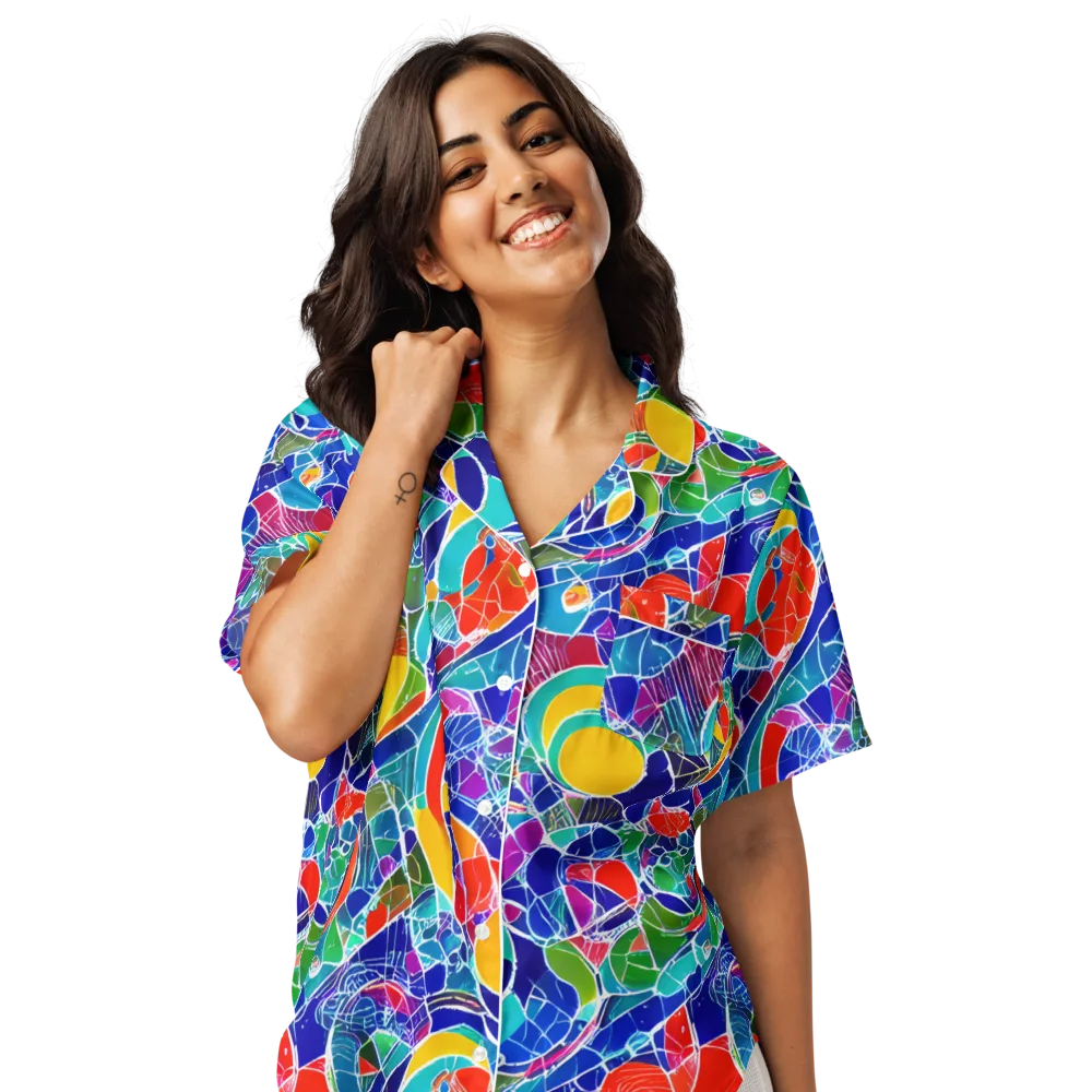 Vivid Fragment on Women's Short Sleeve Pajama Top — Front
