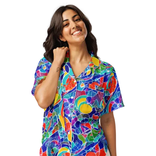 Vivid Fragment on a Women's Short Sleeve Pajama Top