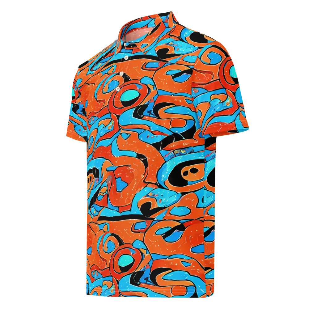 Tangerine Flux on Men's Slim Fit Polo Shirt — Left Front