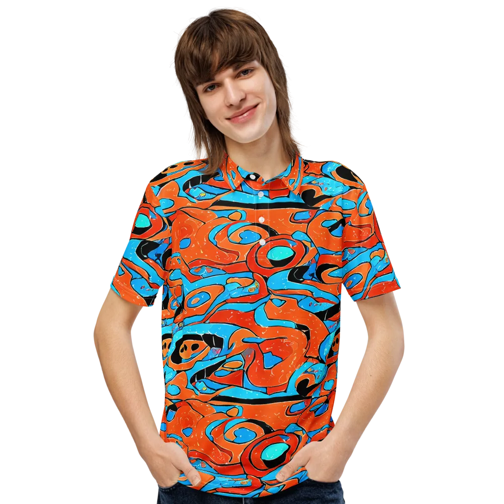 Tangerine Flux on Men's Slim Fit Polo Shirt — Front