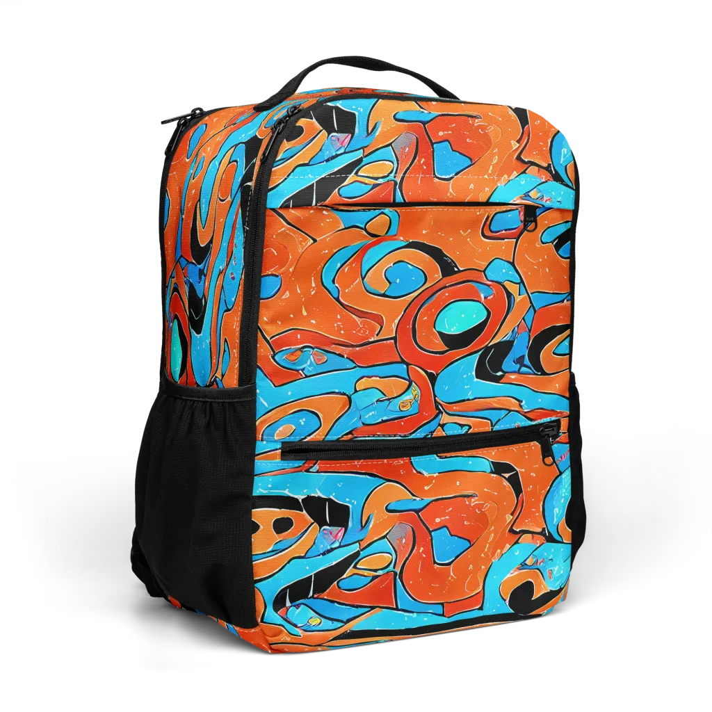 Tangerine Flux on Utility Backpack — Right Front