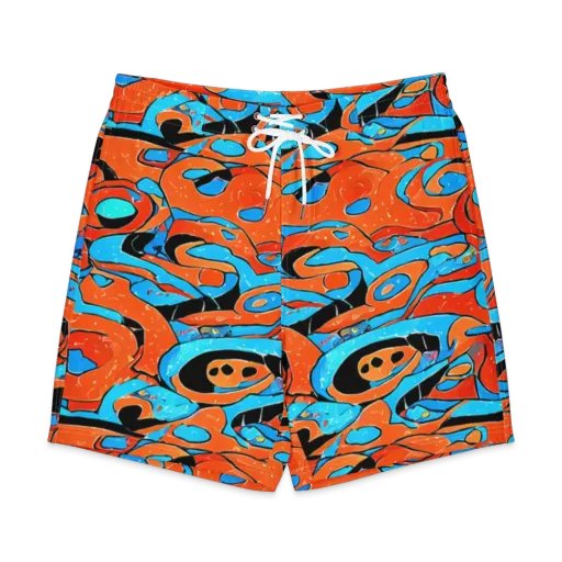 Tangerine Flux on a Men's Board Shorts