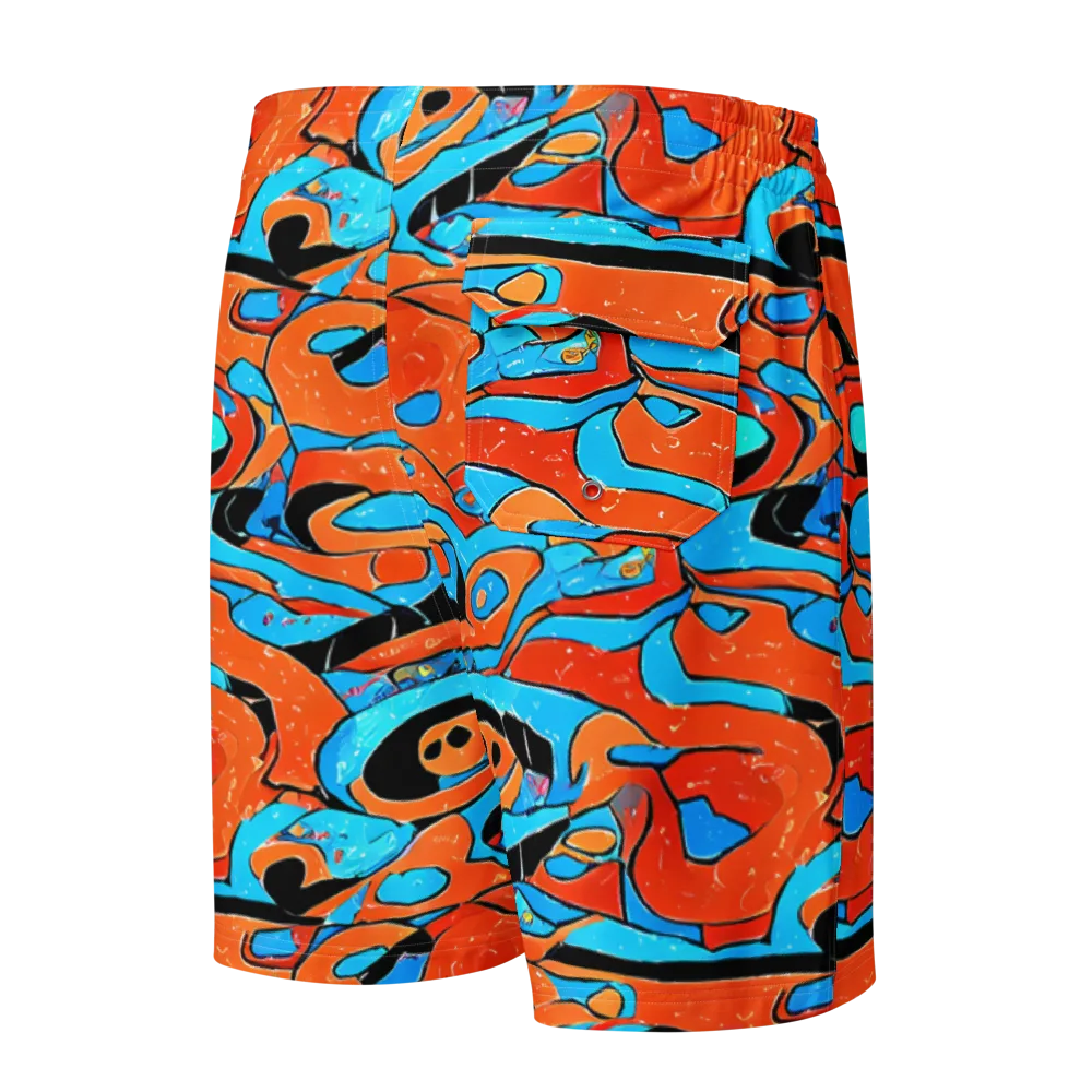 Tangerine Flux on Men's Board Shorts — Back