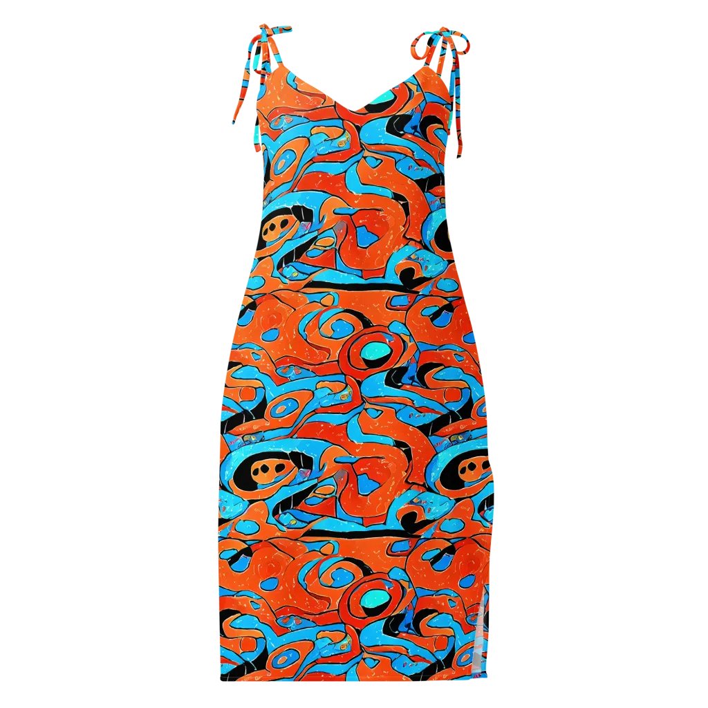 Tangerine Flux on Slip Dress — Front