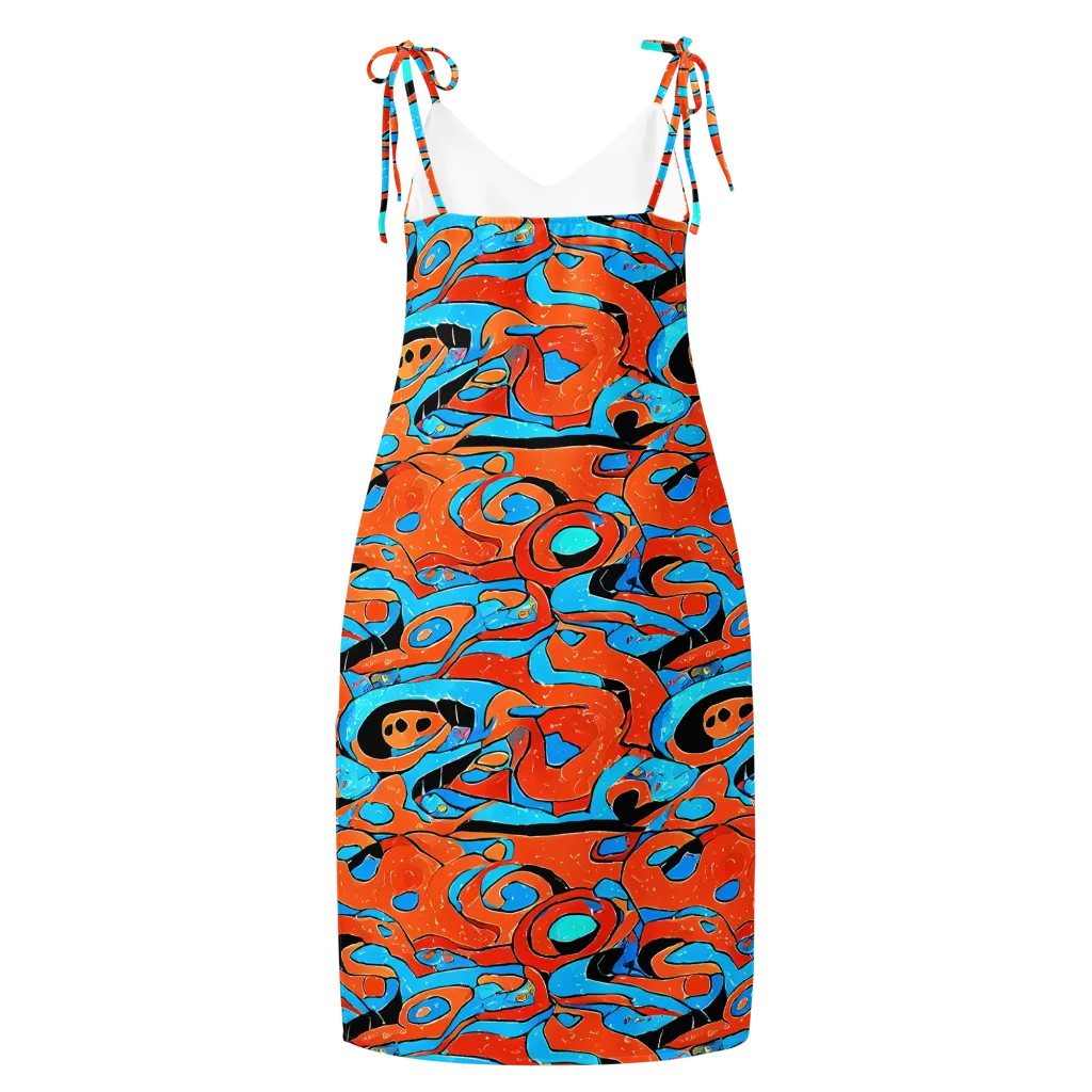 Tangerine Flux on Slip Dress — Back