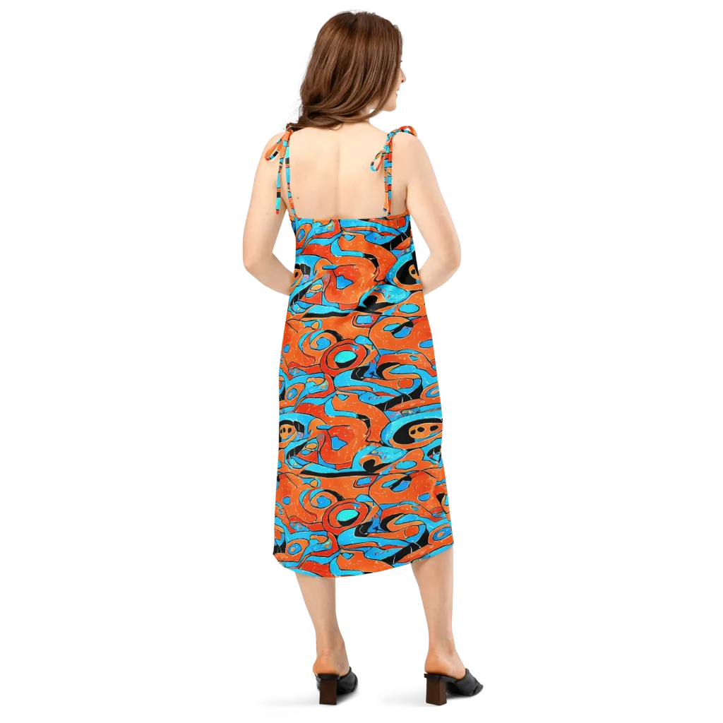 Tangerine Flux on Slip Dress — Back