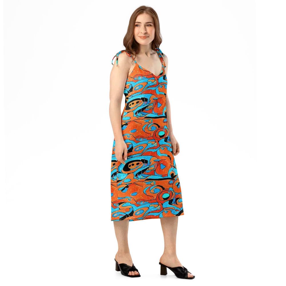 Tangerine Flux on Slip Dress — Right Front