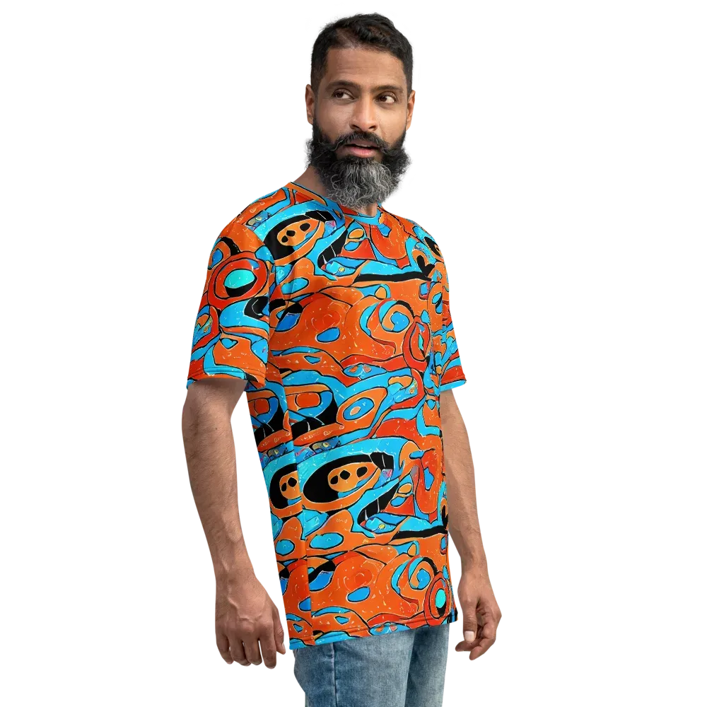Tangerine Flux on Men's Crew Neck T-Shirt — Right