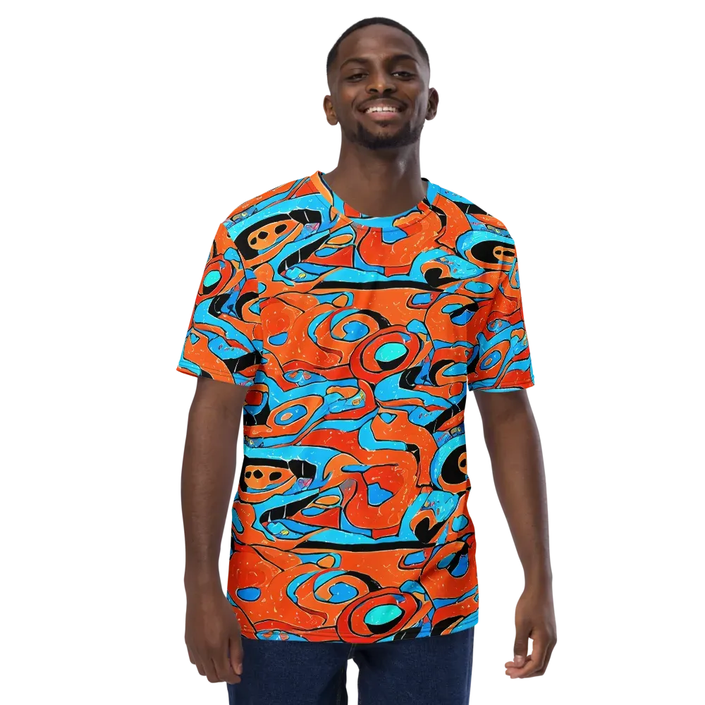 Tangerine Flux on Men's Crew Neck T-Shirt — Front