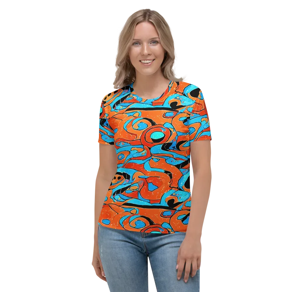 Tangerine Flux on Women's Crew Neck T-Shirt — Front