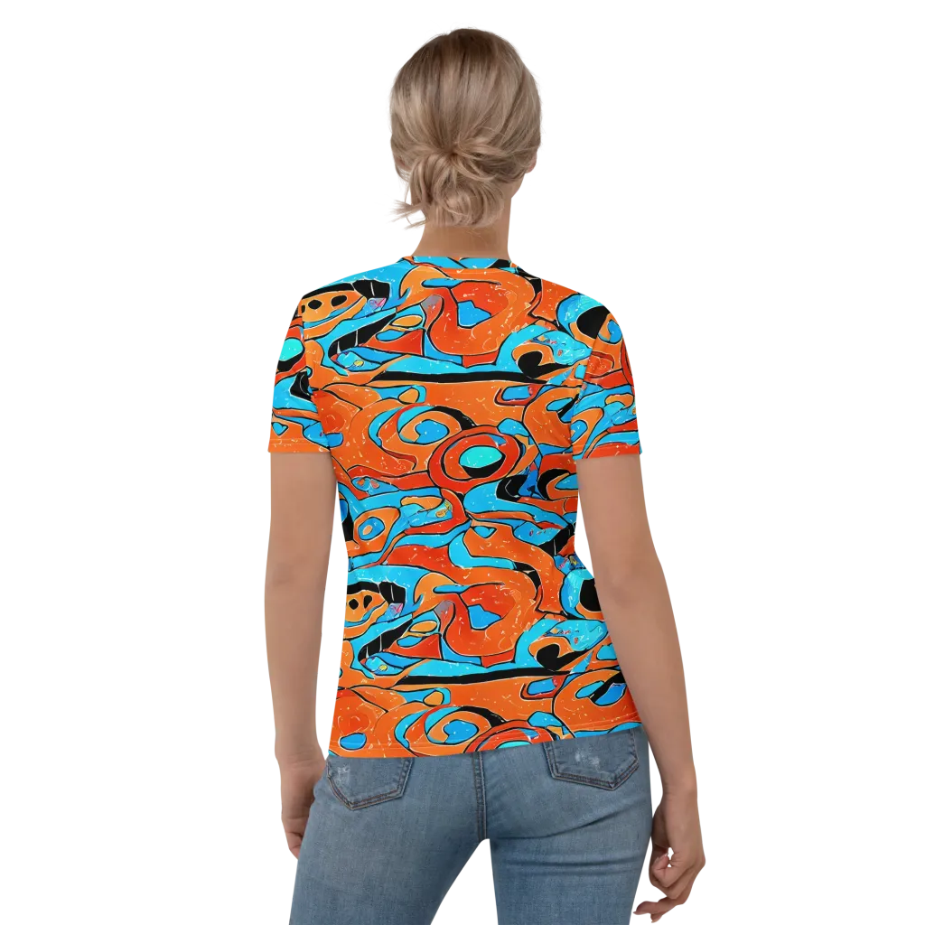 Tangerine Flux on Women's Crew Neck T-Shirt — Back