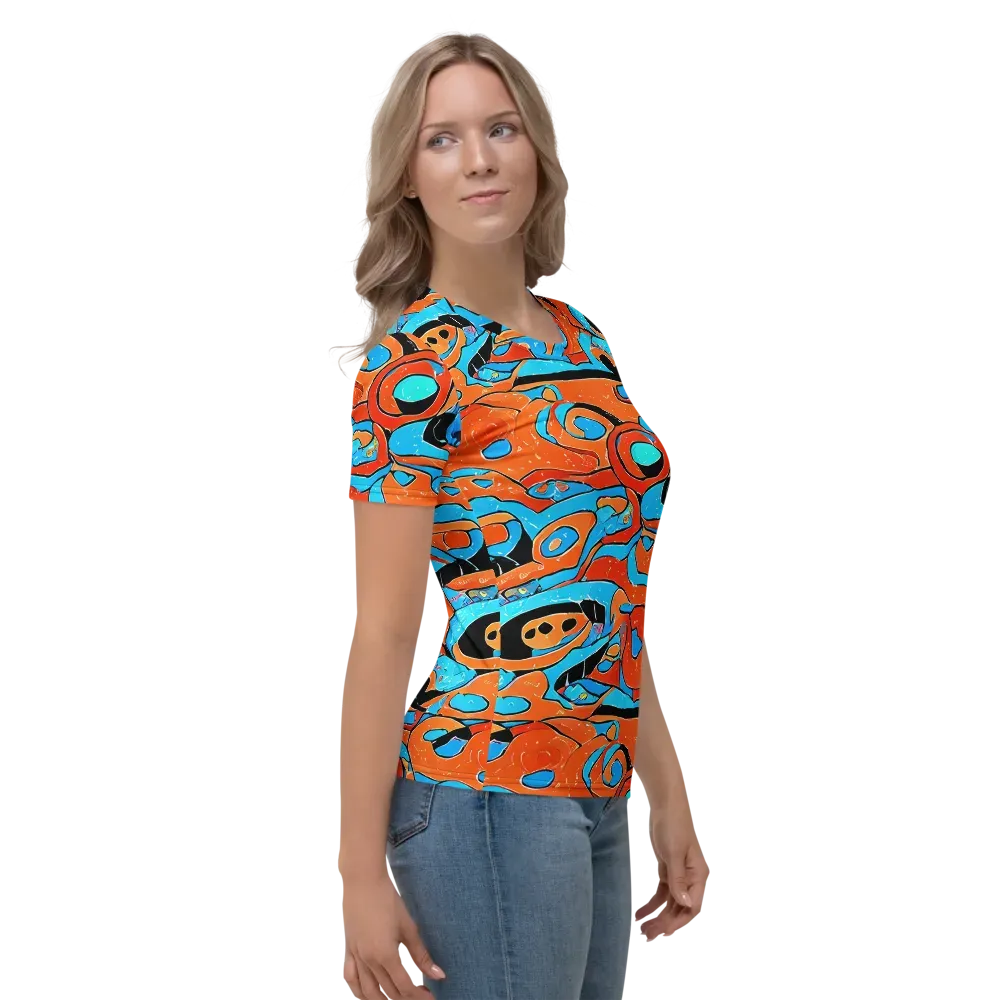 Tangerine Flux on Women's Crew Neck T-Shirt — Right