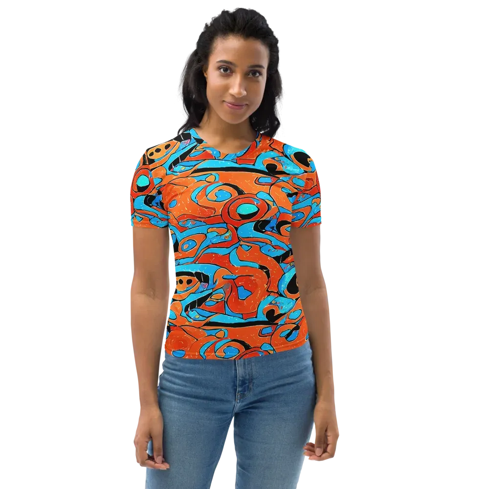 Tangerine Flux on Women's Crew Neck T-Shirt — Front
