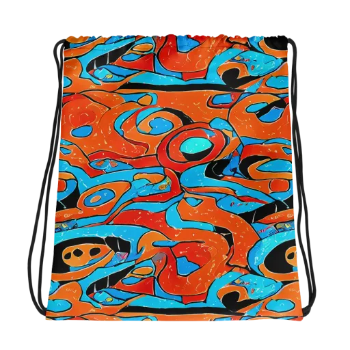 Tangerine Flux on a Drawstring Bag