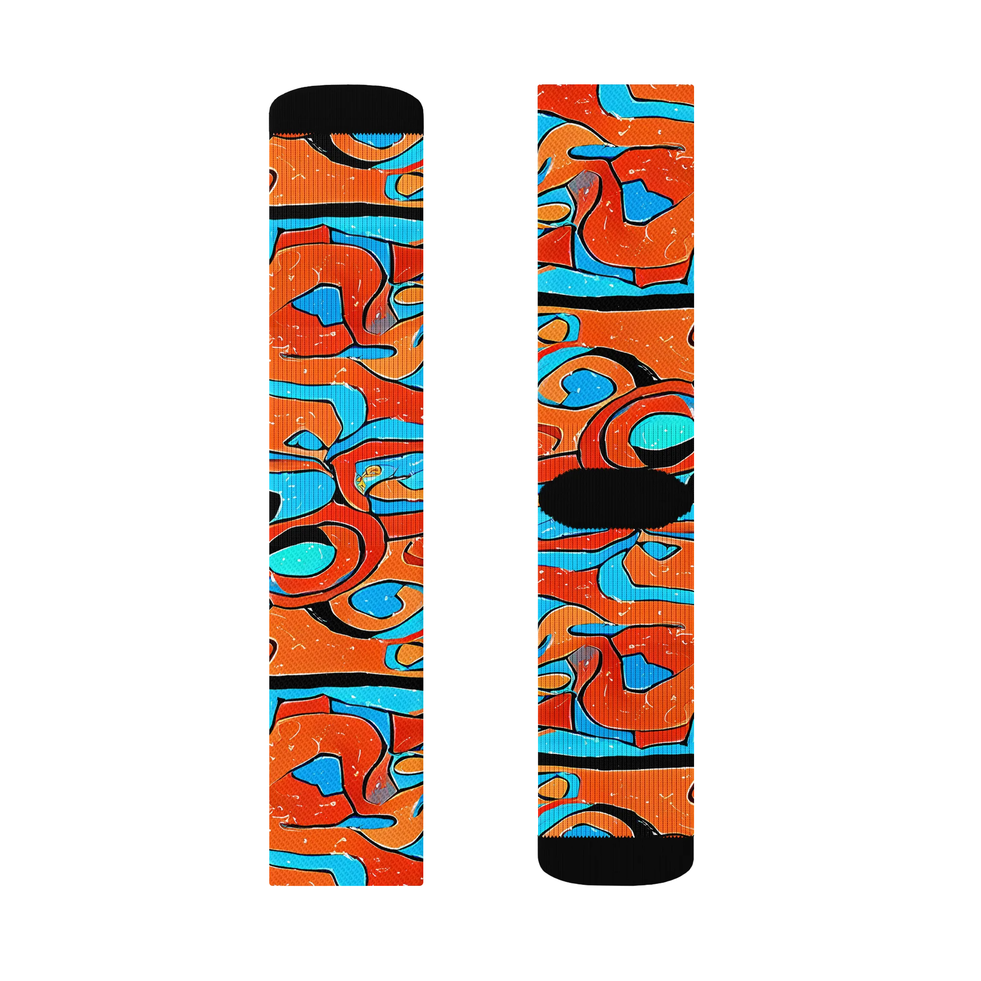 Tangerine Flux on Socks — Left Sock