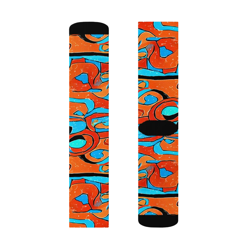 Tangerine Flux on Socks — Right Sock