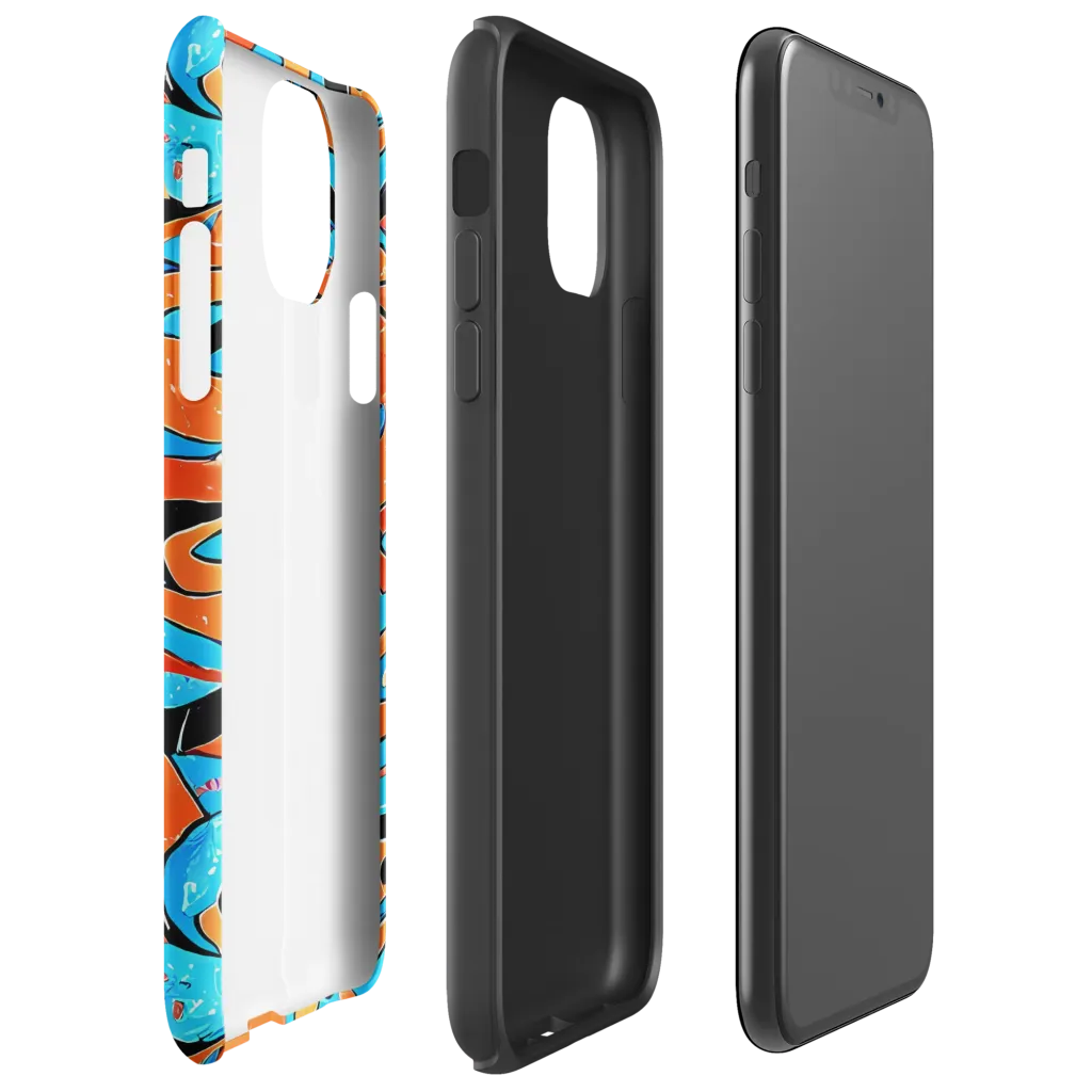 Tangerine Flux on Tough Case for iPhone® — Right