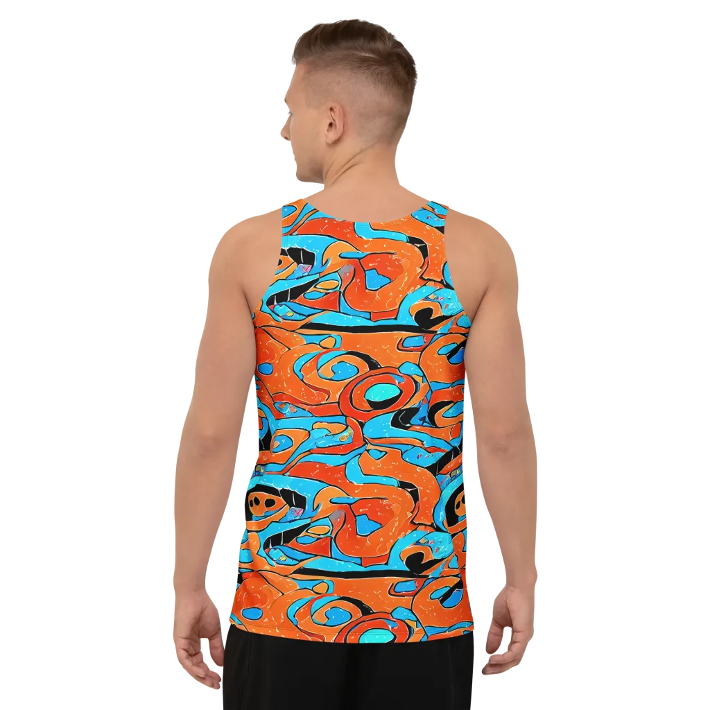 Tangerine Flux on Men's Tank Top — Back
