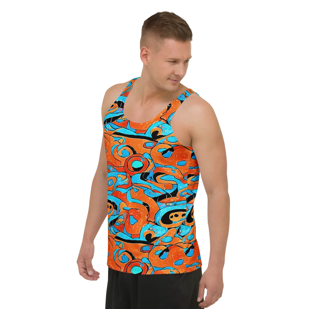 Tangerine Flux on Men's Tank Top — Left Front