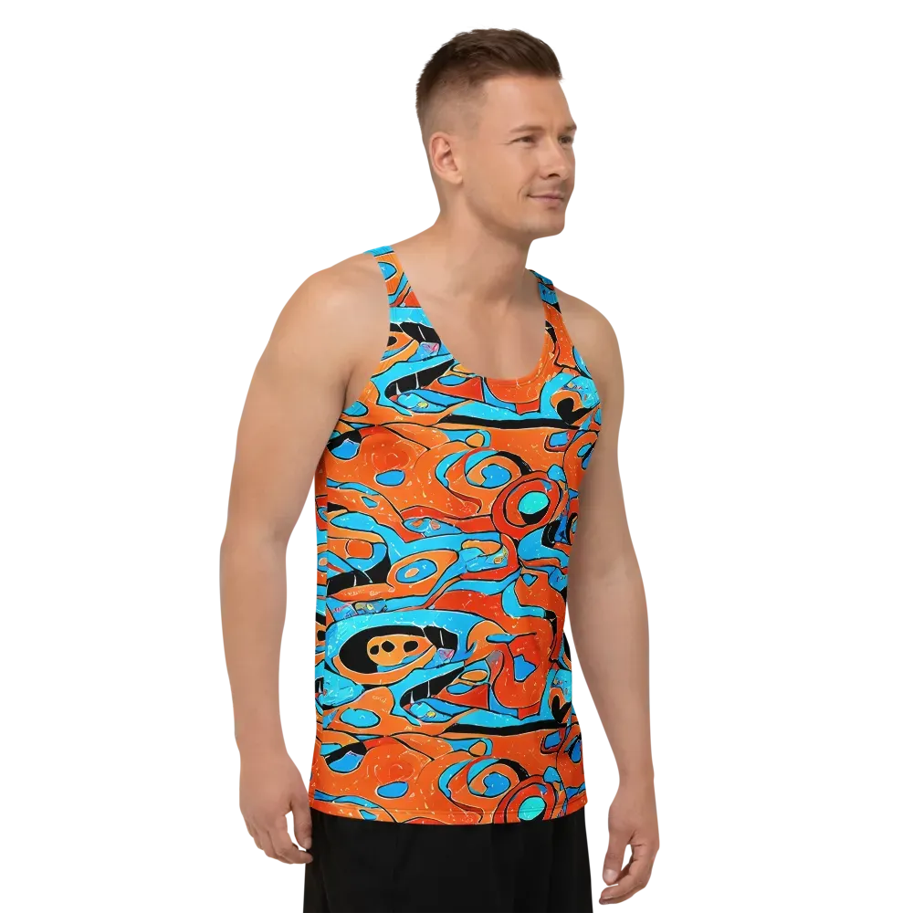 Tangerine Flux on Men's Tank Top — Right Front