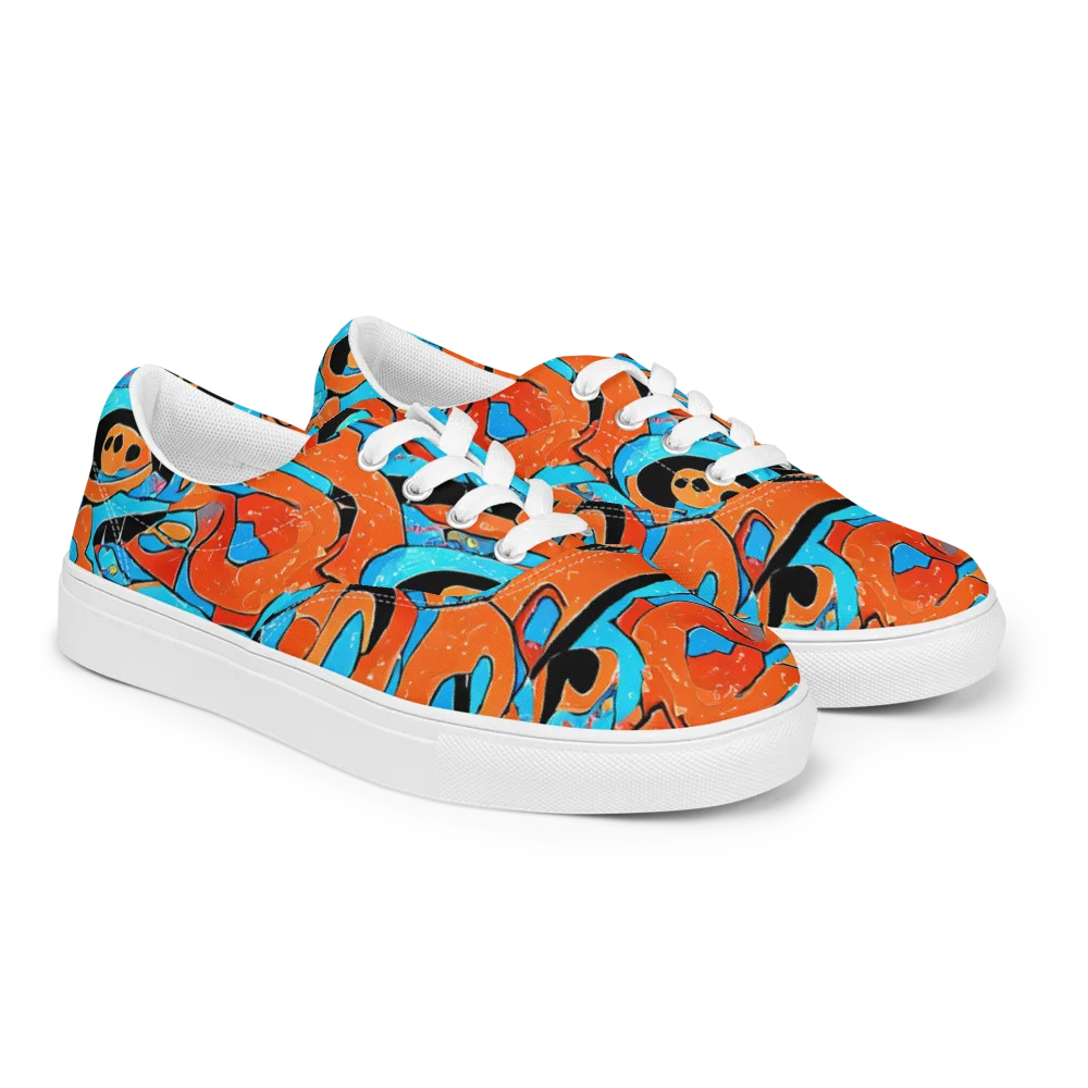 Tangerine Flux on Men's Lace-Up Canvas Shoes — Right Front