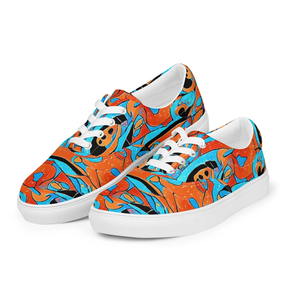 Tangerine Flux on Men's Lace-Up Canvas Shoes — Left Front