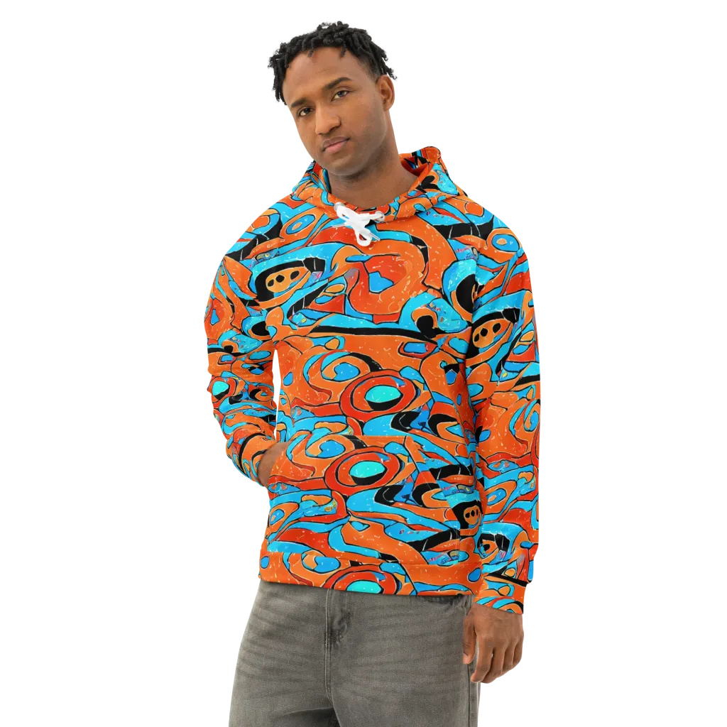 Tangerine Flux on Cotton Hoodie — Left Front