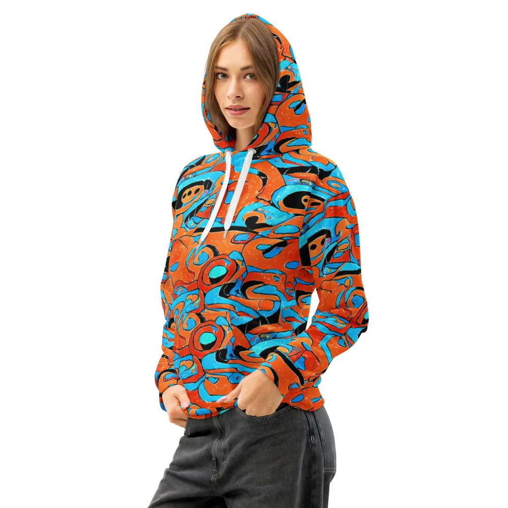 Tangerine Flux on Cotton Hoodie — Left Front