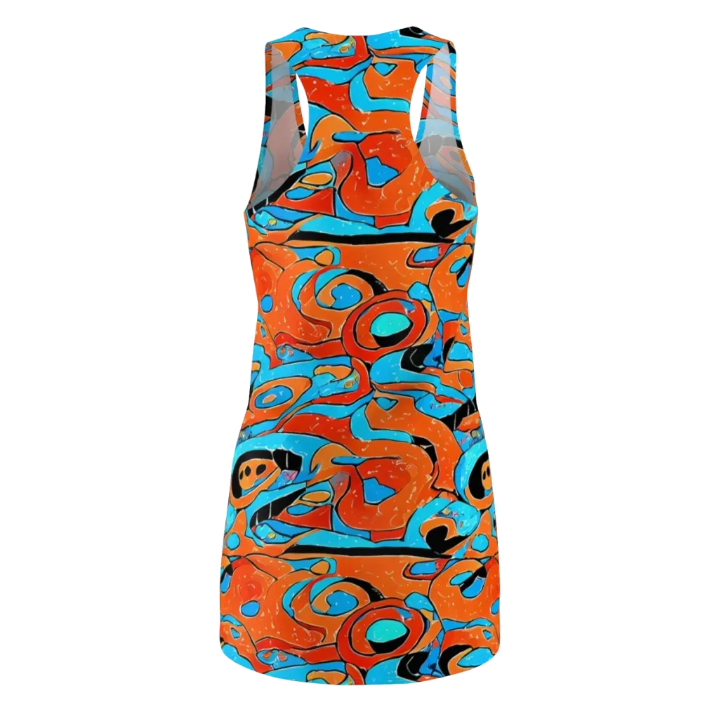 Tangerine Flux on Racerback Dress — Back