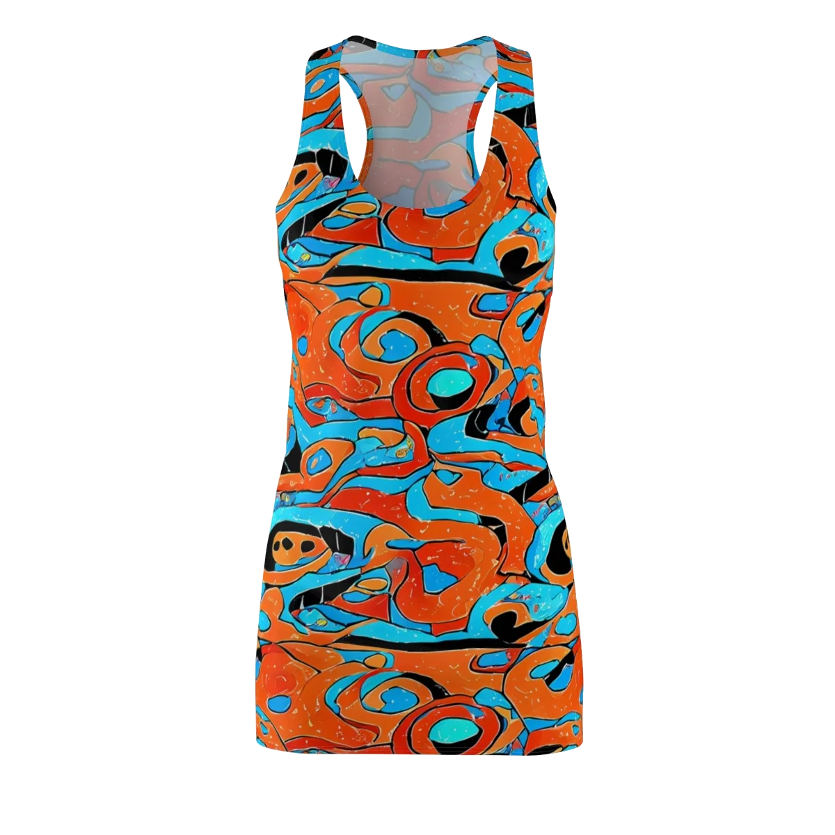 Tangerine Flux on Racerback Dress — Front
