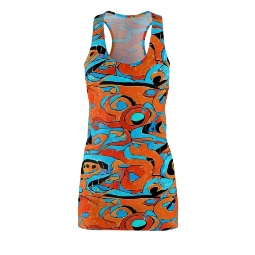 Tangerine Flux on a Racerback Dress