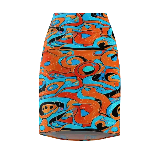 Tangerine Flux on a Pencil Skirt