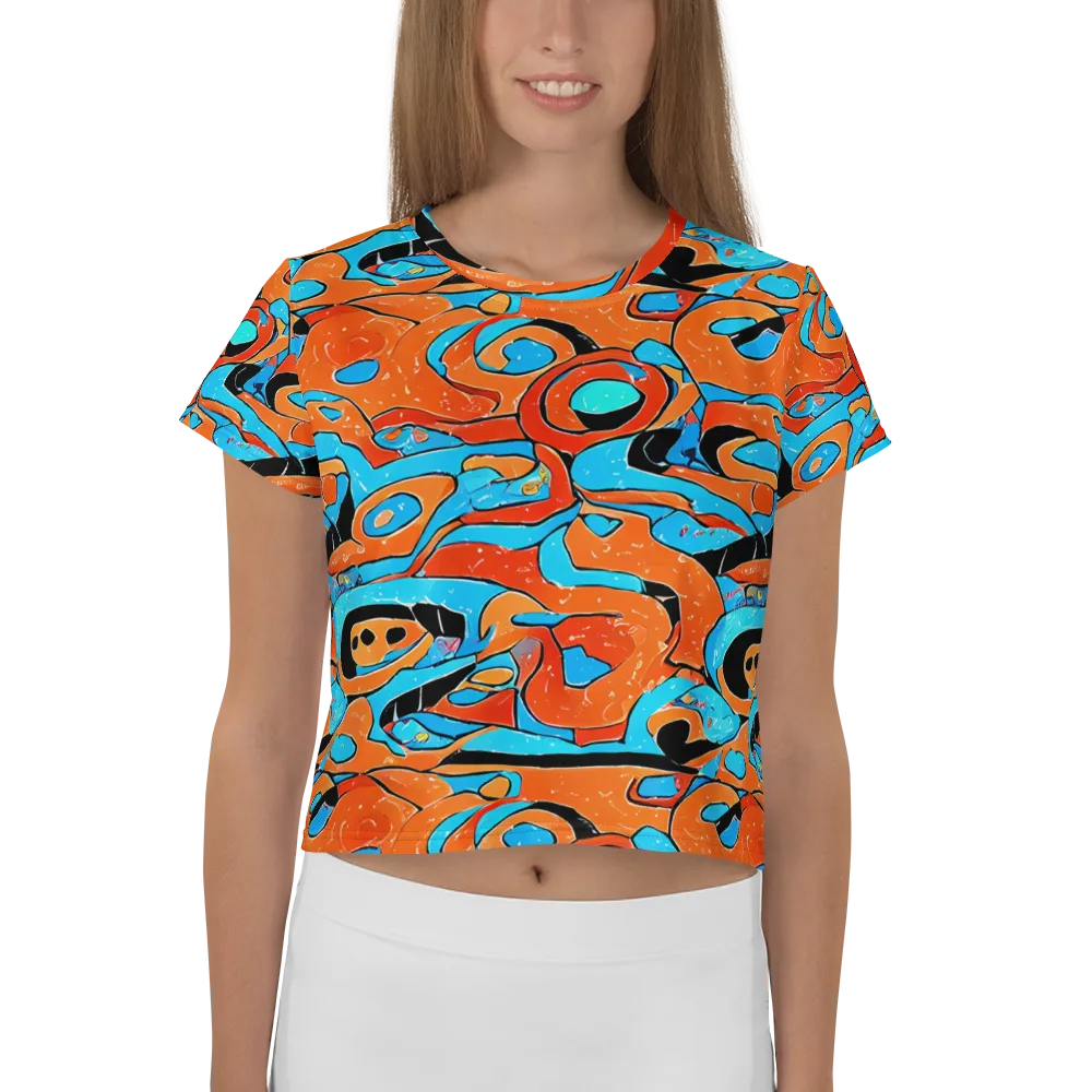 Tangerine Flux on Crop Tee — Front