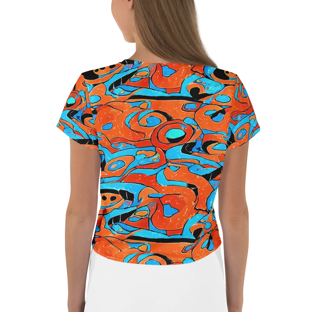Tangerine Flux on Crop Tee — Back