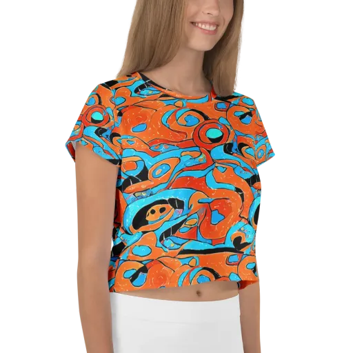 Tangerine Flux on a Crop Tee