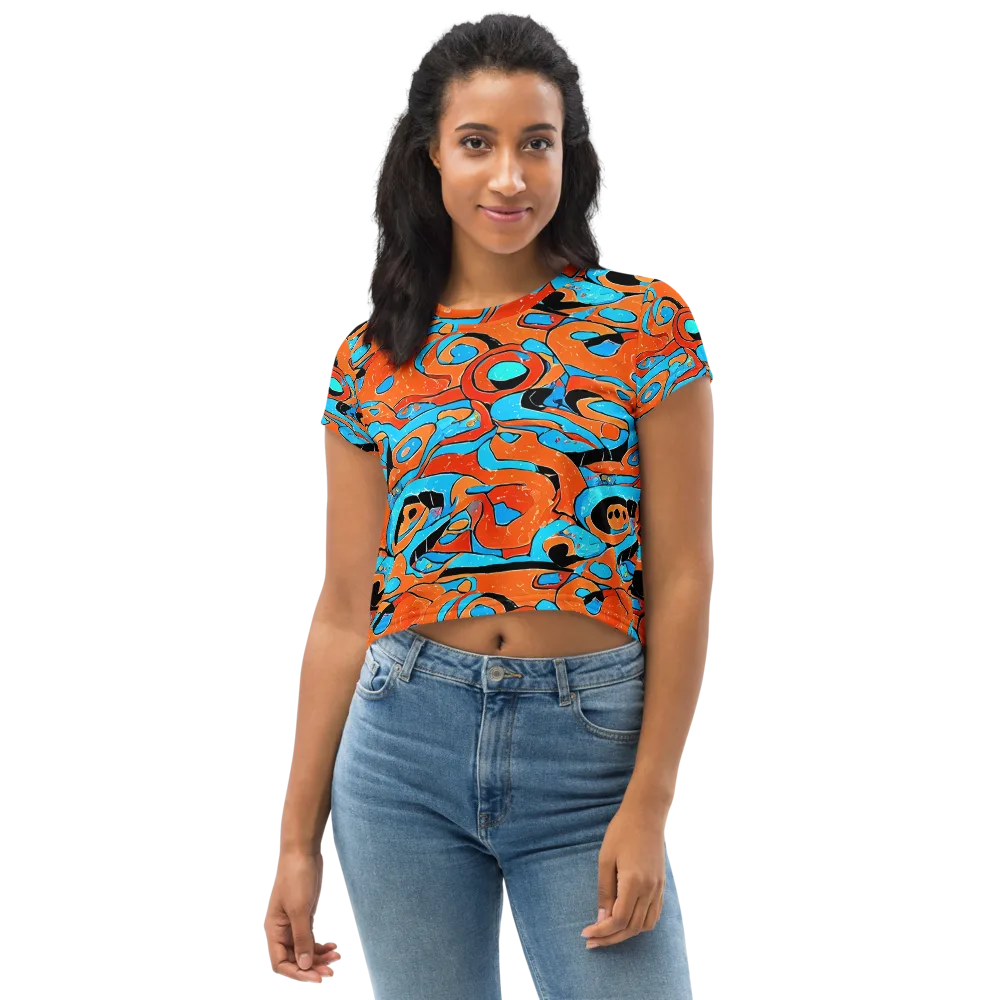 Tangerine Flux on Crop Tee — Front