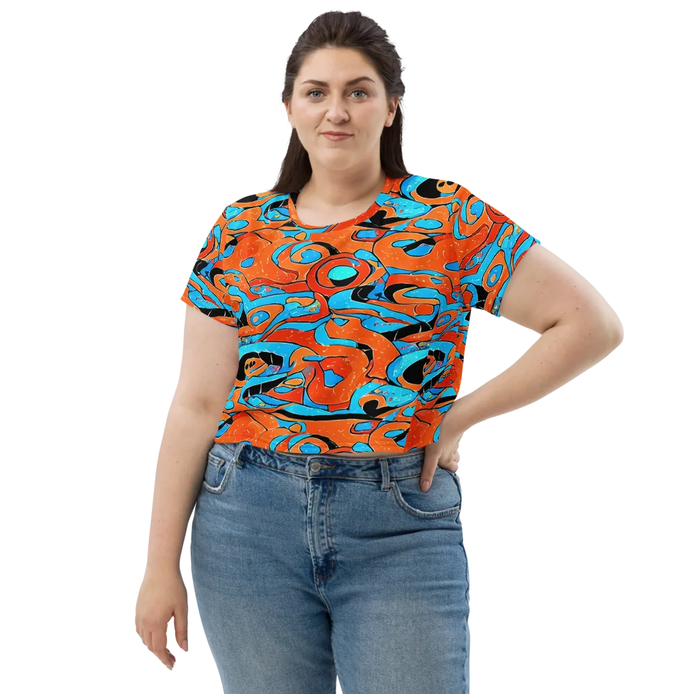 Tangerine Flux on Crop Tee — Front