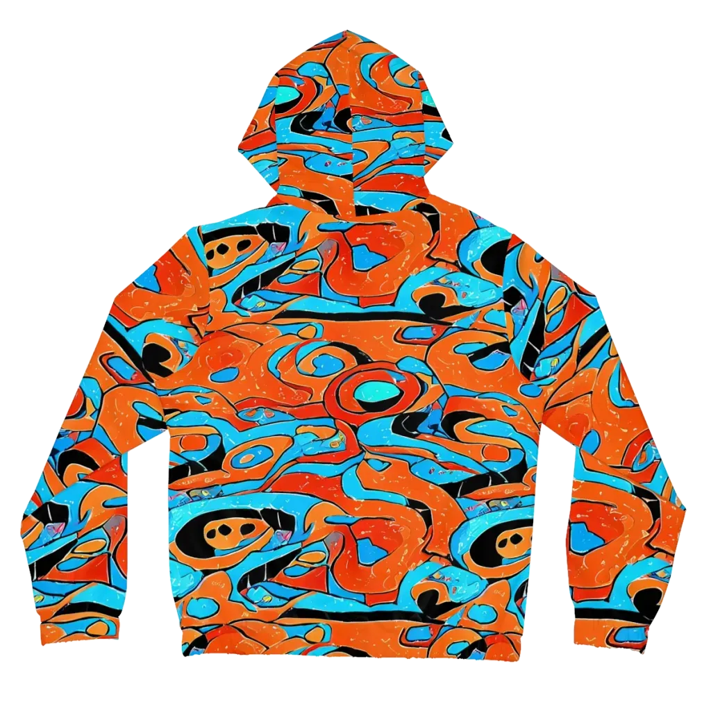Tangerine Flux on Women's Full-Zip Hoodie — Back