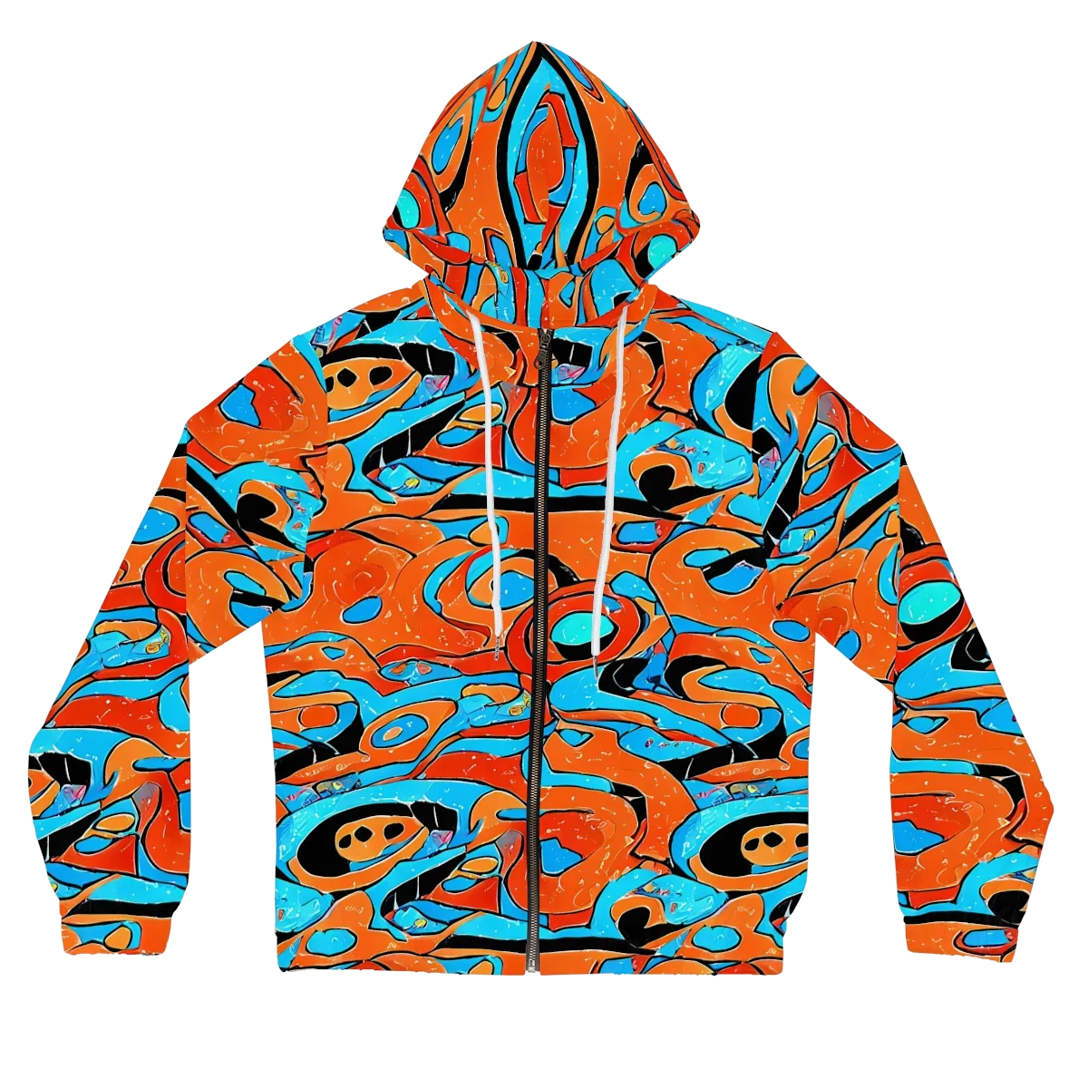Tangerine Flux on Women's Full-Zip Hoodie — Front