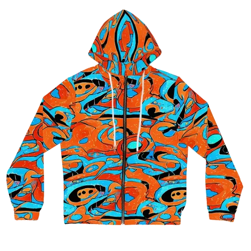 Tangerine Flux on a Women's Full-Zip Hoodie