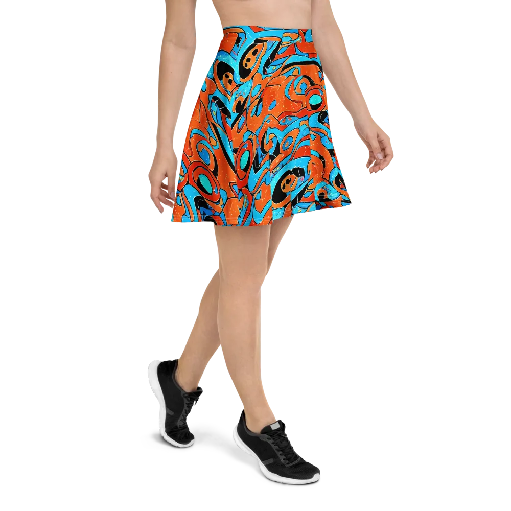 Tangerine Flux on Skater Skirt — Right
